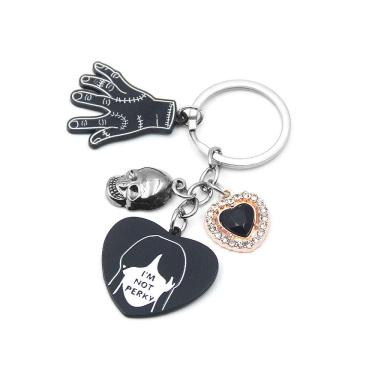 Imagem de Chaveiro Wednesday Addams Gothic Hand Hand Hand Heart Pingente
