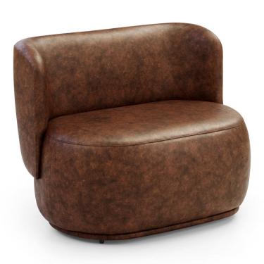 Imagem de Namoradeira Decorativa Orgânica Molly 02 Lugares Couríssimo Whisky - Abmaza