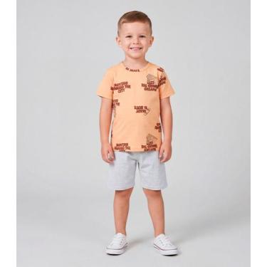 Imagem de Conjunto Infantil Masculino Estampada Select Laranja, 4, Laranja