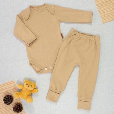 Imagem de Pijama para Bebê Confortável em Sudine 100% Algodão até 12 Meses - Era