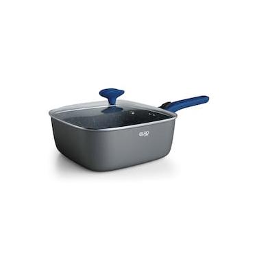 Imagem de Conjunto Panela e Fritadeira Euro Home Smart Click Antiaderente Soft Touch Tampa de Vidro Azul