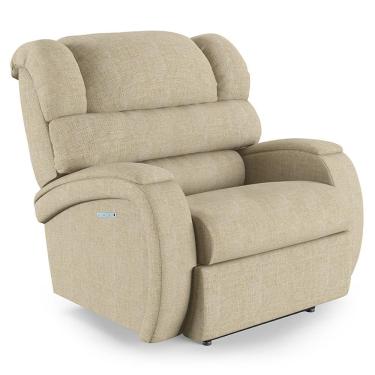 Imagem de Poltrona Reclinável Napoli FH1 Elétrica Botão LED Linho Fibra Siliconada Bege D'Rossi