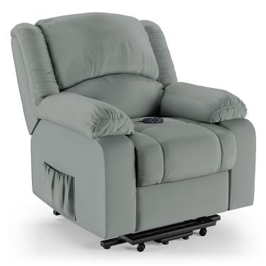 Imagem de Poltrona Do Papai Reclinável Melim FH1 Elevação Lift Elétrico Couro Sintético Cinza D'Rossi