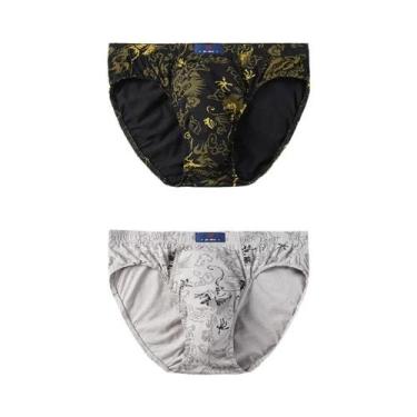 Imagem de Cuecas Boxer Masculinas plus Size De Algodão Estampadas (2 Peças) - Ab