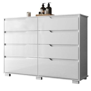 Imagem de Cômoda Georgia 8 Gavetas Branco Moval