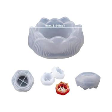 Imagem de Moldes De Resina De Silicone De Flor De Lótus Para Suporte De Vela, Ca