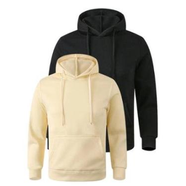 Imagem de Kit 2 Moletons Masculino Bolso Canguru Moleton Casual Capuz moletom Conforto Alta qualidade-Unissex