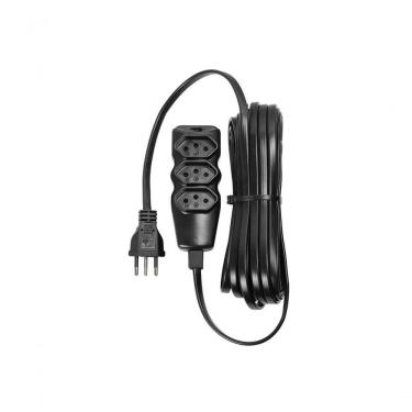Imagem de Extensão Elétrica 3 Tomadas PP Plano 3x0 75 10m 10A 250V Preto Vinik