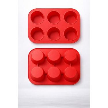 Imagem de Forma Silicone 6 Cavidades Cupcake Muffin Antiaderente - Thika