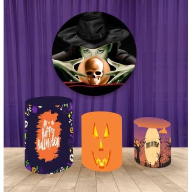 Imagem de Painel Redondo 1,50m E Trio Capa De Cilindro Halloween 2 - Fantasia Br
