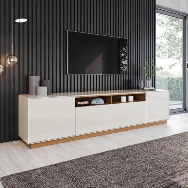 Imagem de Rack Domus para TV 220cm 04 Portas Henn, Off White/Cinamomo