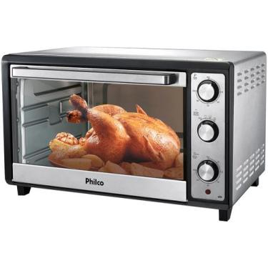Imagem de Forno Eletrico Philco 60 Litros Preto 127V 1600W, Preto e Cinza, 110V