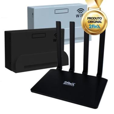 Imagem de Roteador WiFi 2flex Ac1200 Dual Band Suporte de Roteador, Preto