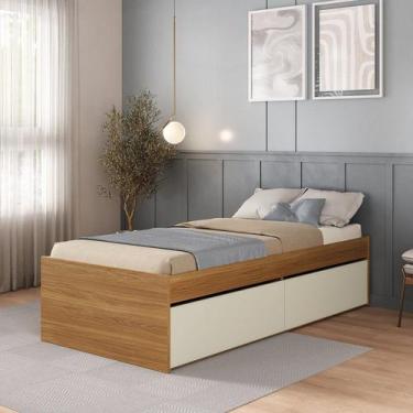 Imagem de Cama de Solteiro com 2 Gavetas MDF Aurora Yescasa