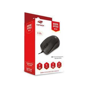Imagem de Mouse USB MS-26BK Preto Cabo Extenso 1.95M C3 TECH - C3TECH