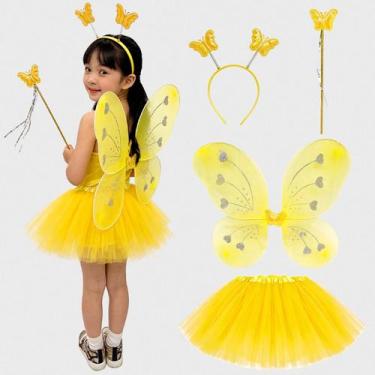Imagem de Fantasia Infantil Borboletinha pra Menina de Carnaval Kit com Asa Saia