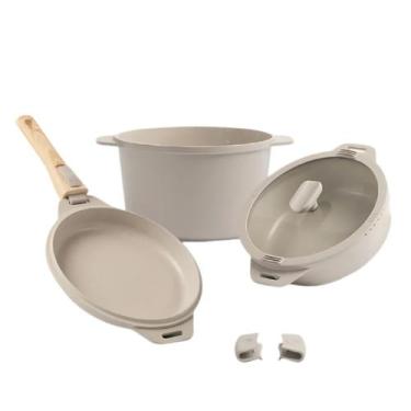 Imagem de Jogo panelas 7pçs ceramic life empilhavel capuccino brinox