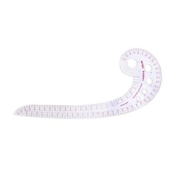 Imagem de Regua Curva Ut.626 30cmx11cm Rosa Transparente - Roma Aviamentos