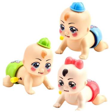 Imagem de Kit 3 Unidades Brinquedo Boneca Bebê Baby Engatinha Infantil Castela -