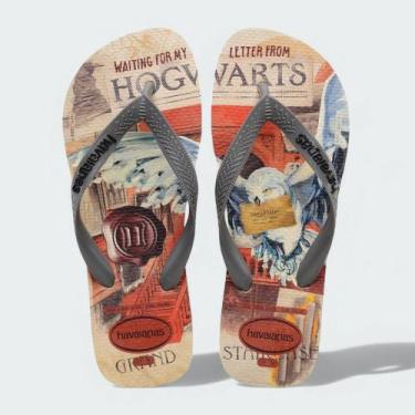 Imagem de Chinelo Havaianas Top Clássicos Warner Harry Potter, Bege, Dou, Graf, 
