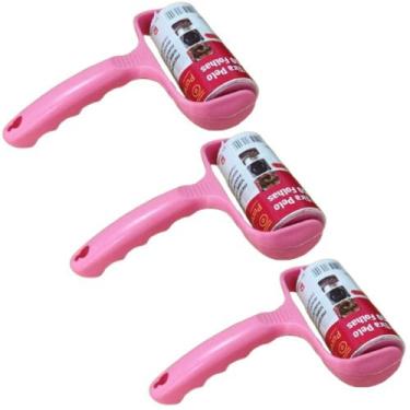 Imagem de Kit Tira Pelo Roupa Sup.Rosa Rolo Adesivo Rolinho 50 Folhas Unidades:3