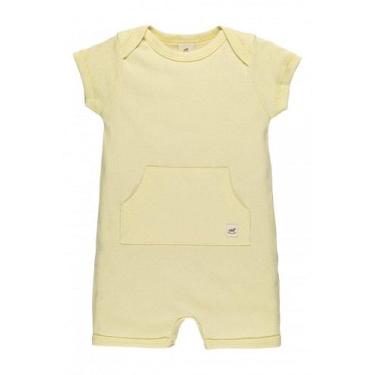 Imagem de Macaquinho infantil unissex Ribana - Amarelo - no-brand, G {9-12M}
