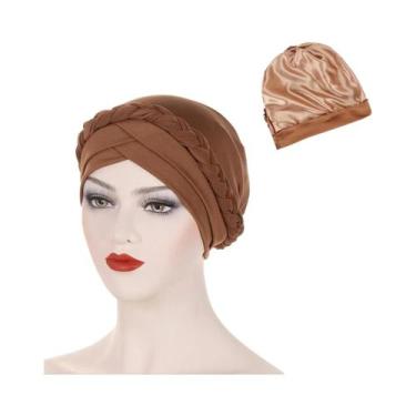 Imagem de Turbante Muçulmano Feminino Forrado Em Cetim, Touca Islâmica Interna P