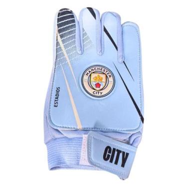 Imagem de Luva De Goleiro Infantil Manchester City DRB Goalkeeper, Azul, 7