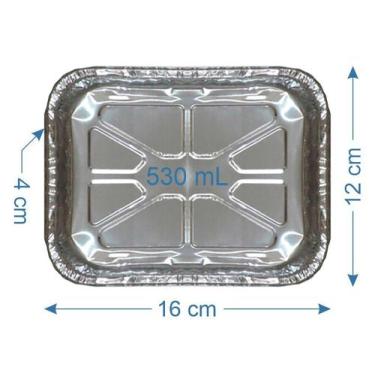 Imagem de 200 Bandeja De Alumínio Marmitex 530ml com Tampa - Térmica