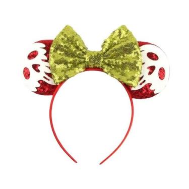 Imagem de Tiara De Orelhas De Rato Para Mulheres Com Lantejoulas E Laço, Acessór