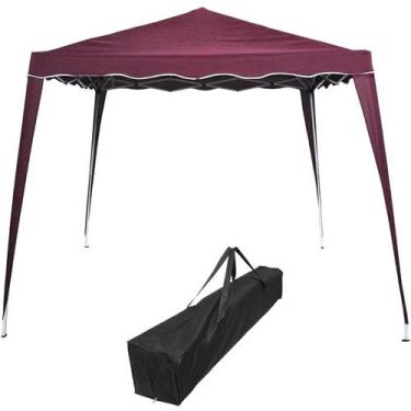Imagem de Tenda Gazebo Articulada Base 3x3 m Barraca Praia Sanfonada Dobrável Al