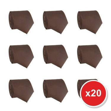 Imagem de Kit 20 Gravatas Masculina Social Slim Premium Tons Terrosos Lisa Elegante Padrinhos Formatura Trabalho