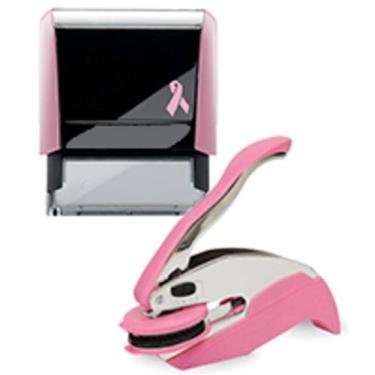 Imagem de Kit Carimbo em Relevo e Carimbo Automático Rosa Hubco NY para Notários