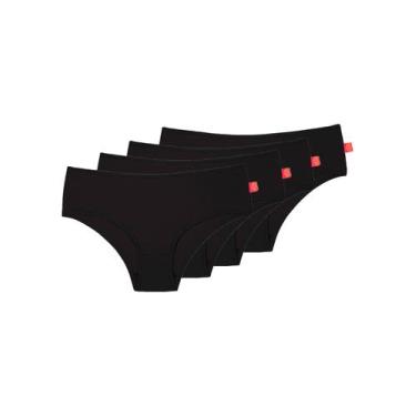 Imagem de Kit com 4 Calcinhas Infantil Sanny 211559, Preto, M