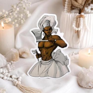 Imagem de Adesivo Vinil Impermeável Xangó Ayra Branco 10 x 13 cm - Lua Mística -