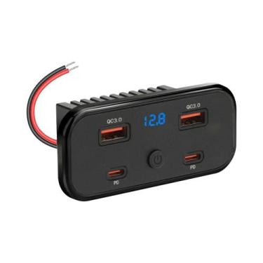 Imagem de Tomada USB 12V Para RV 76W Com Carregador De Painel De Parede Duplo PD