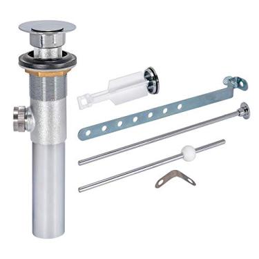 Imagem de EZ-FLO 10901 Montagem de ralo de pia de banheiro pop-up Corpo de latão, calibre 22, acabamento cromado