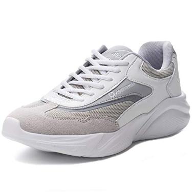 Imagem de Alpine Swiss Stuart Mens Chunky Fashion Sneakers, White Gray, 9