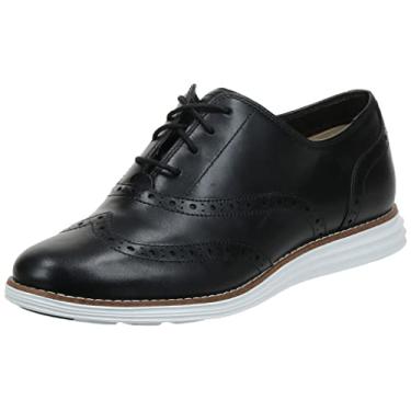 Imagem de Cole Haan Sapato Oxford feminino original Wingtip, Preto/branco óptico, 36