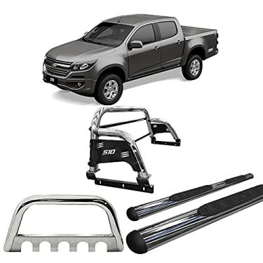 Imagem de Kit Quebra Mato+Estribo Oval+Santo Anto H3 S10 12/20 Cromado