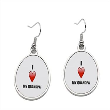 Imagem de Brinco I Love my Grandpa - Brincos com pingente para meninas - Presente de festa de aniversário dos namorados