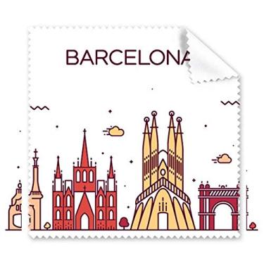 Imagem de Barcelona Espanha, pano de limpeza com estampa de marco plano, 5 peças