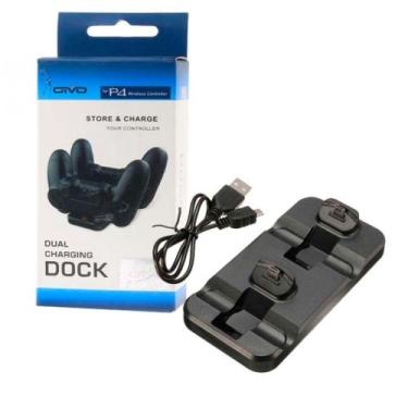 Imagem de Base Carregador Duplo Dock Charge Controle Playstation 4 Ps4 - Oivo