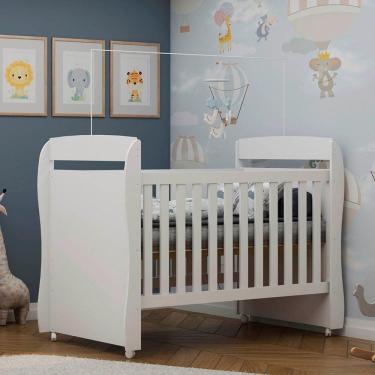 Imagem de Berço 3 em 1 com Rodízios Estrela Gelius Móveis Branco Acetinado