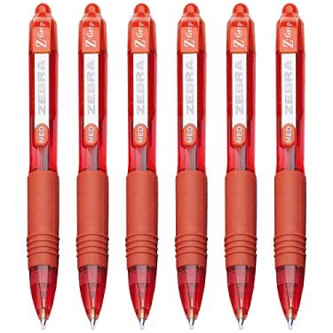 Imagem de Minicaneta esferográfica retrátil Zebra Z-Grip Smooth - 1,0 mm - Vermelha - Pacote com 6