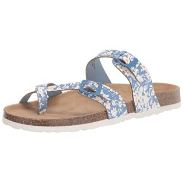 Imagem de UNIONBAY Sandália rasteira feminina Melody, Margarida azul, 7.5