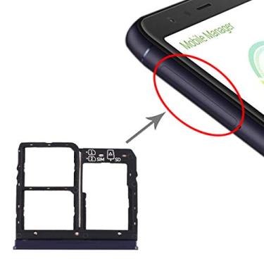 Imagem de HONGYAN Peças de substituição de telefone celular Bandeja para cartão SIM + Bandeja para cartão SIM + Bandeja para cartão Micro SD para Asus Zenfone Max Plus ZB570TL / X018D Acessórios telefônicos