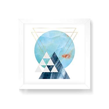 Imagem de Arte Maníacos Quadro Decorativo Geométrico Círculo Azul - 50x50cm (Moldura em laca branca)