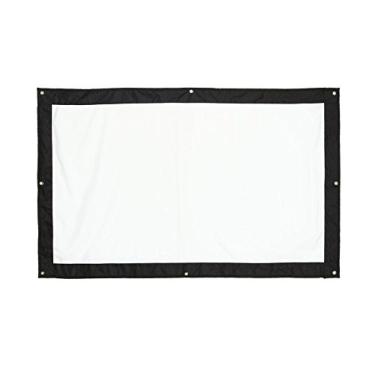 Imagem de Tela de projeção de tela, 16:9 para ambientes internos e externos, cinema, cinema, projetor, cortina de projeção de tela branco fosco com bordas pretas de 4 lados (120 polegadas)