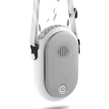 Imagem de RUINUOKAI Ventilador de Pescoço Portátil com 3 Velocidades, Ajustável, Mini Ventilador de Refrigeração para Mulheres, Meninas, Homens, Acampamento, Escritório, Ao Ar Livre (Branco + Cinza)